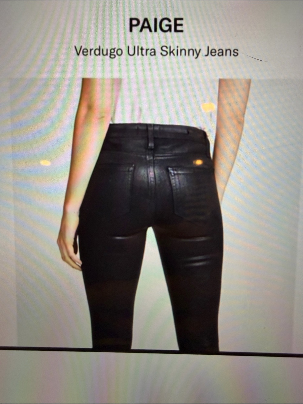 PAIGE Verdugo Ultra Skinny Jeans - Black Silk coated Sz 28